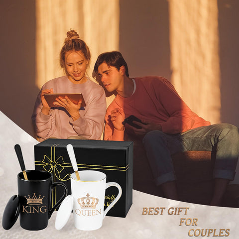 Cabtnca taza reina 14oz cerámica blanca y negra, acabado brillante
