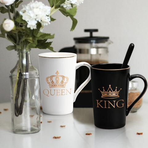 Cabtnca taza rey 14oz dorado, detalle elegante que realza cualquier mesa