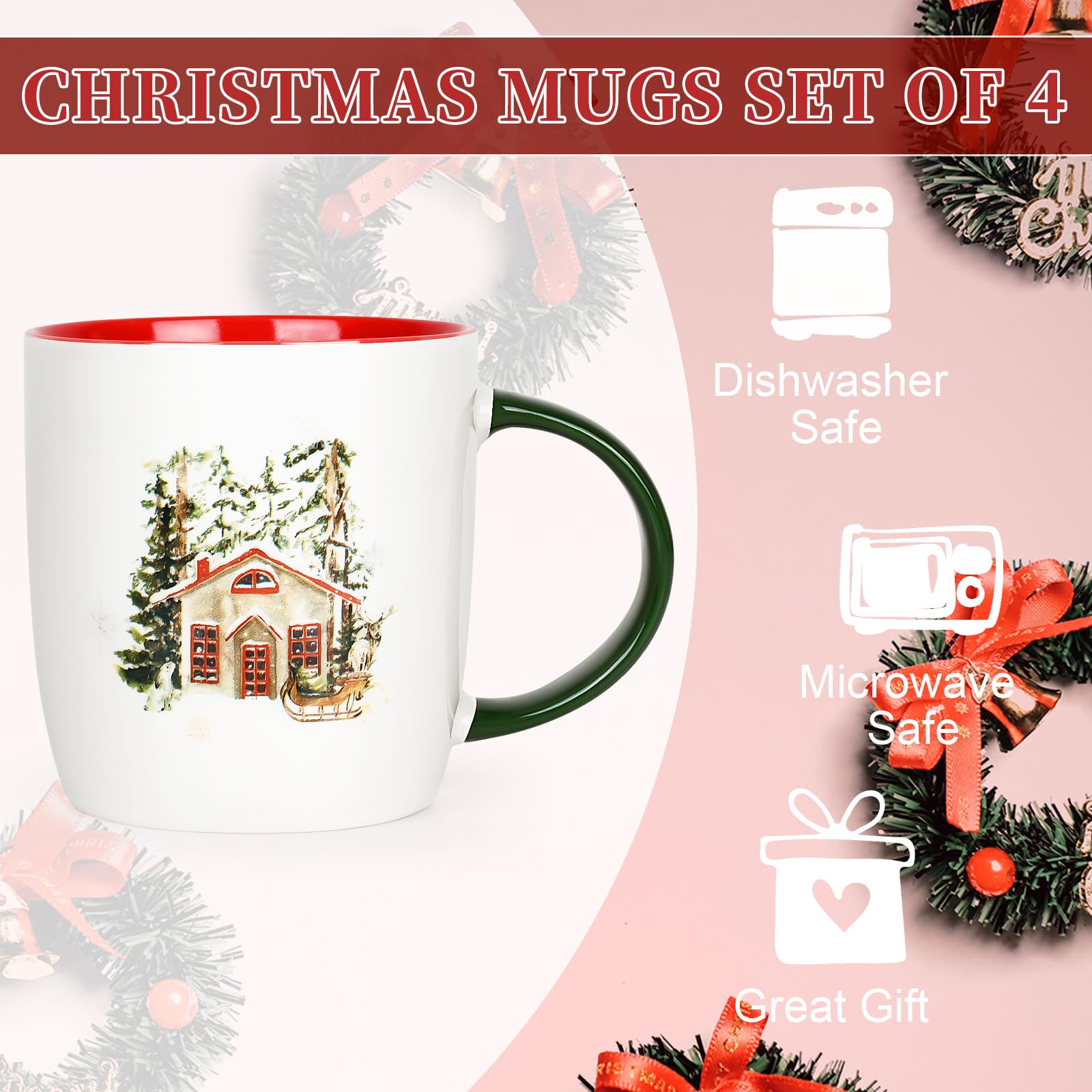 Taza Cabtnca con asa en C, agarre cómodo para la mano.