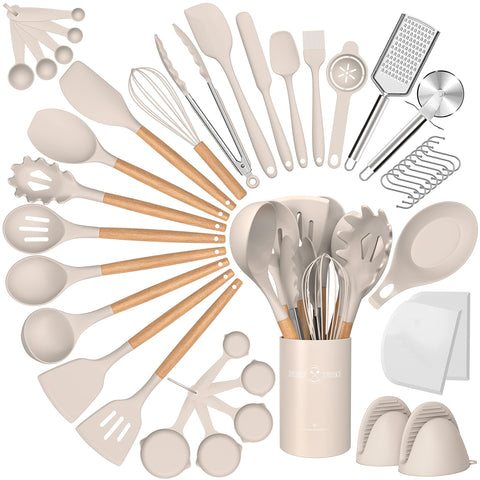 CACOLES juego-utensilios-silicona-43p-conjunto-general: perfecto para cocinar sin rayar ollas