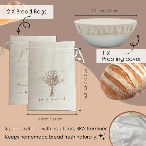 Bolsas de pan Cacolor con estilo minimalista para almacenamiento práctico.