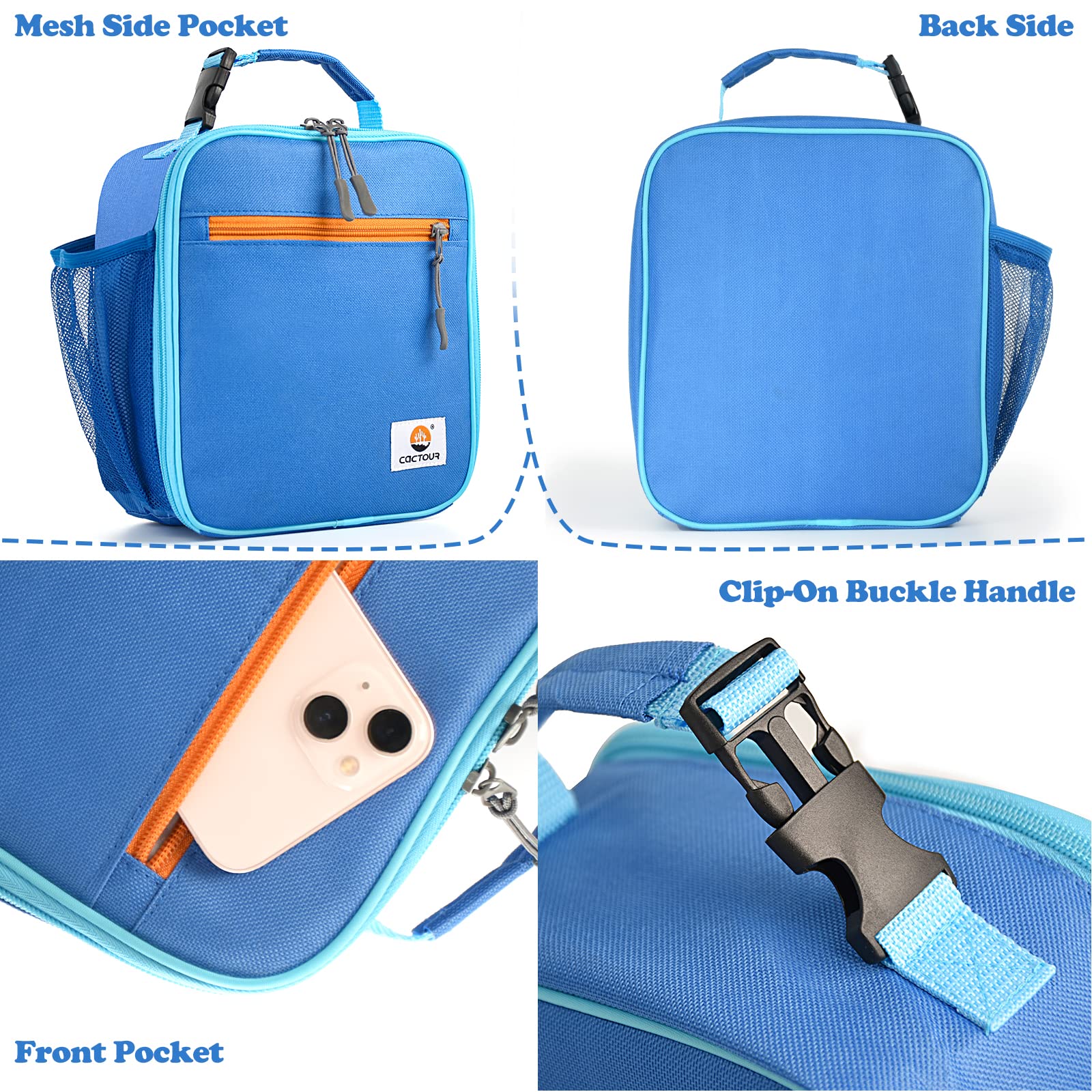 CaCTOUR lonchera escolar ideal para escuela, picnic o viaje.