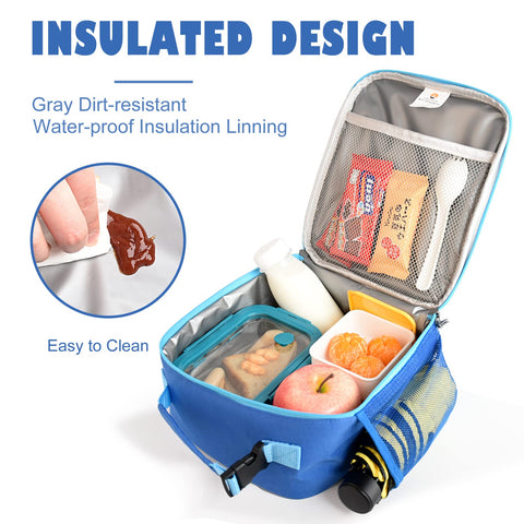 CaCTOUR Lunch Box para niños, tela 600D Oxford resistente y fácil de limpiar.