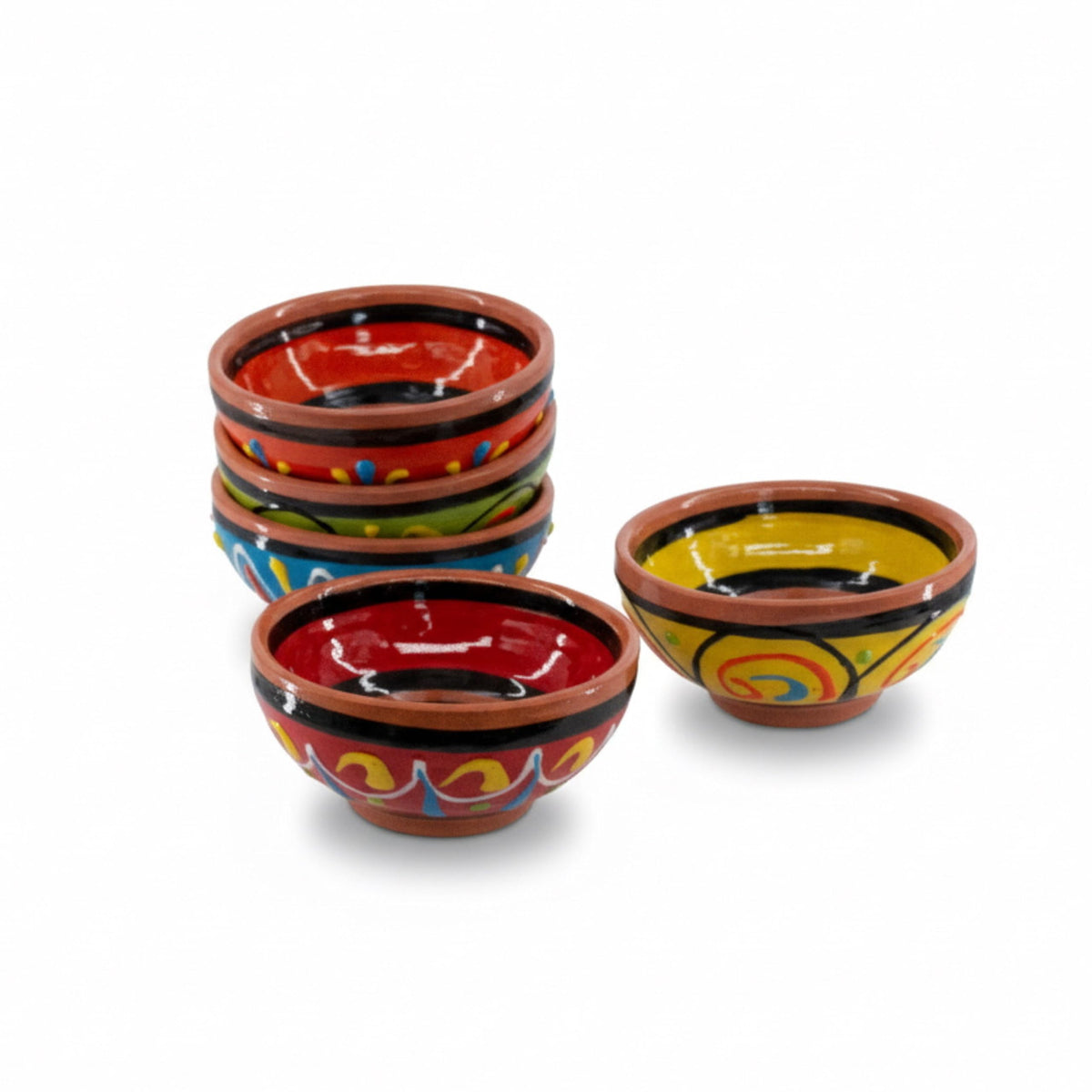 Cactus Canyon Ceramics tazones pellizco, vista superior para condimentos pequeños.