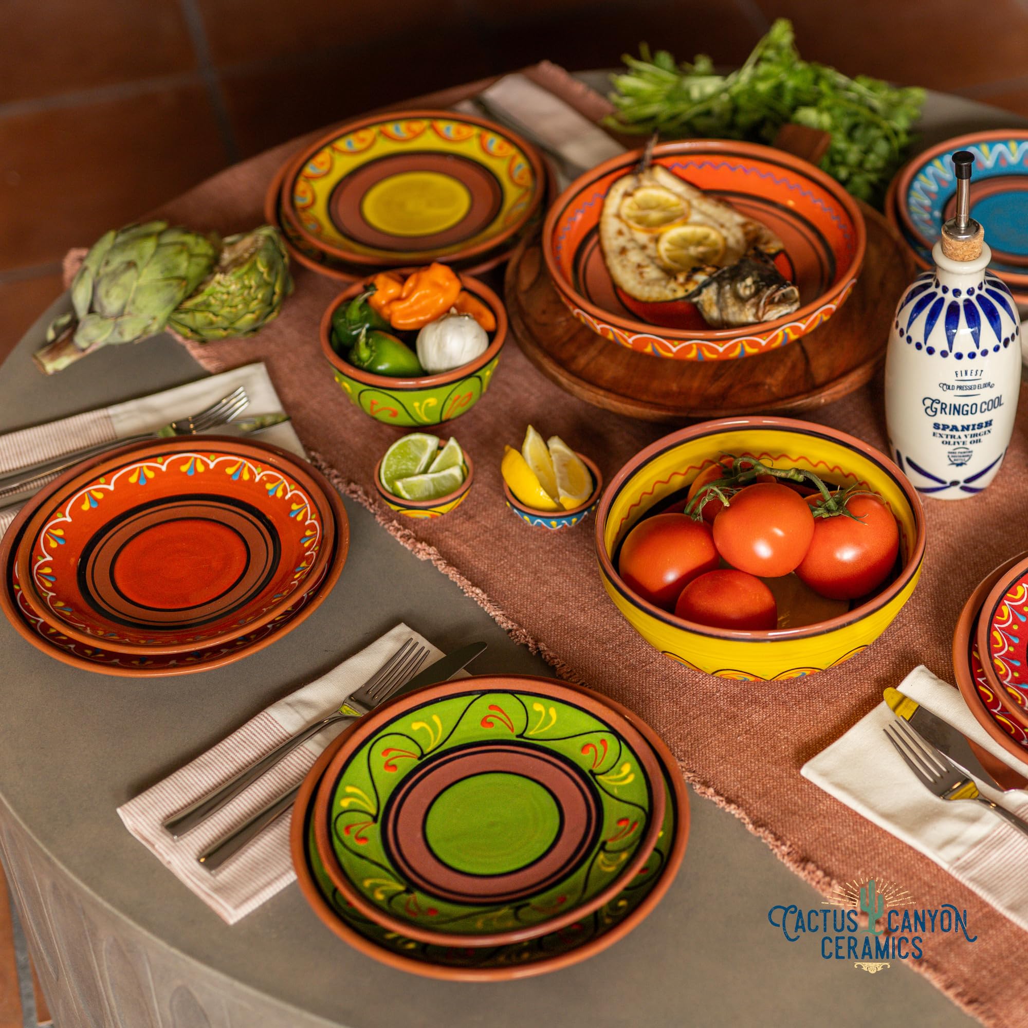 Cactus Canyon Ceramics tazones para sal y especias, tamaño práctico.