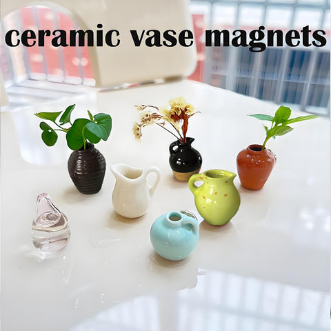 Cacukap imán 3D con aspecto natural de planta en refrigerador.
