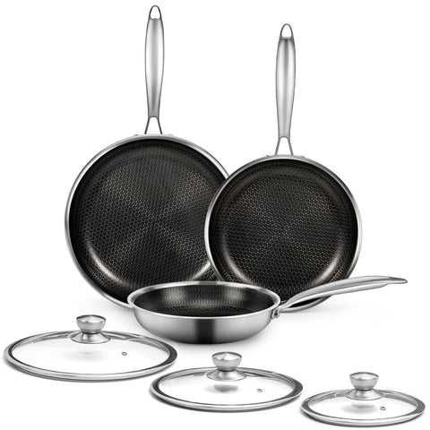 Sartén CADIVIZZO antiadherente con panales hexagonales y tapas, cocina fácil y limpia.