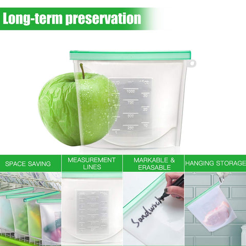 Cadrim bolsa de silicona mediana para marinar y conservar sabores sin fugas.