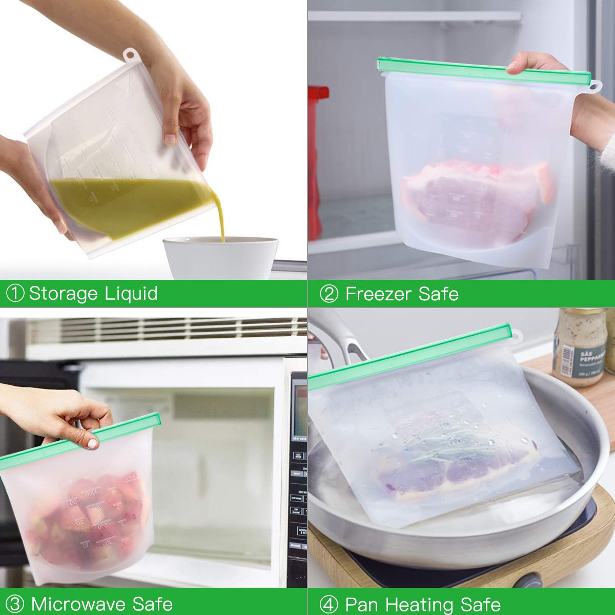 Cadrim bolsa de silicona pequeña para porciones de snack sin derrames.
