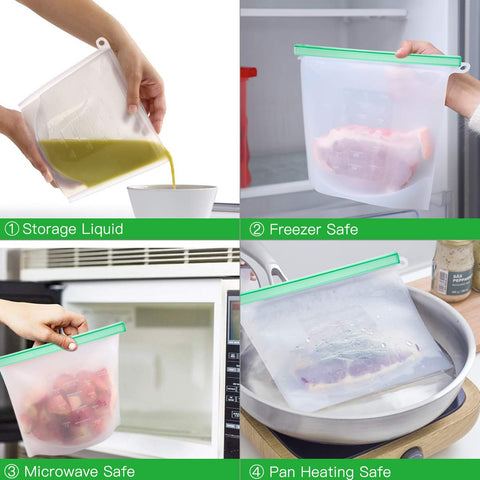 Cadrim bolsa de silicona pequeña para porciones de snack sin derrames.