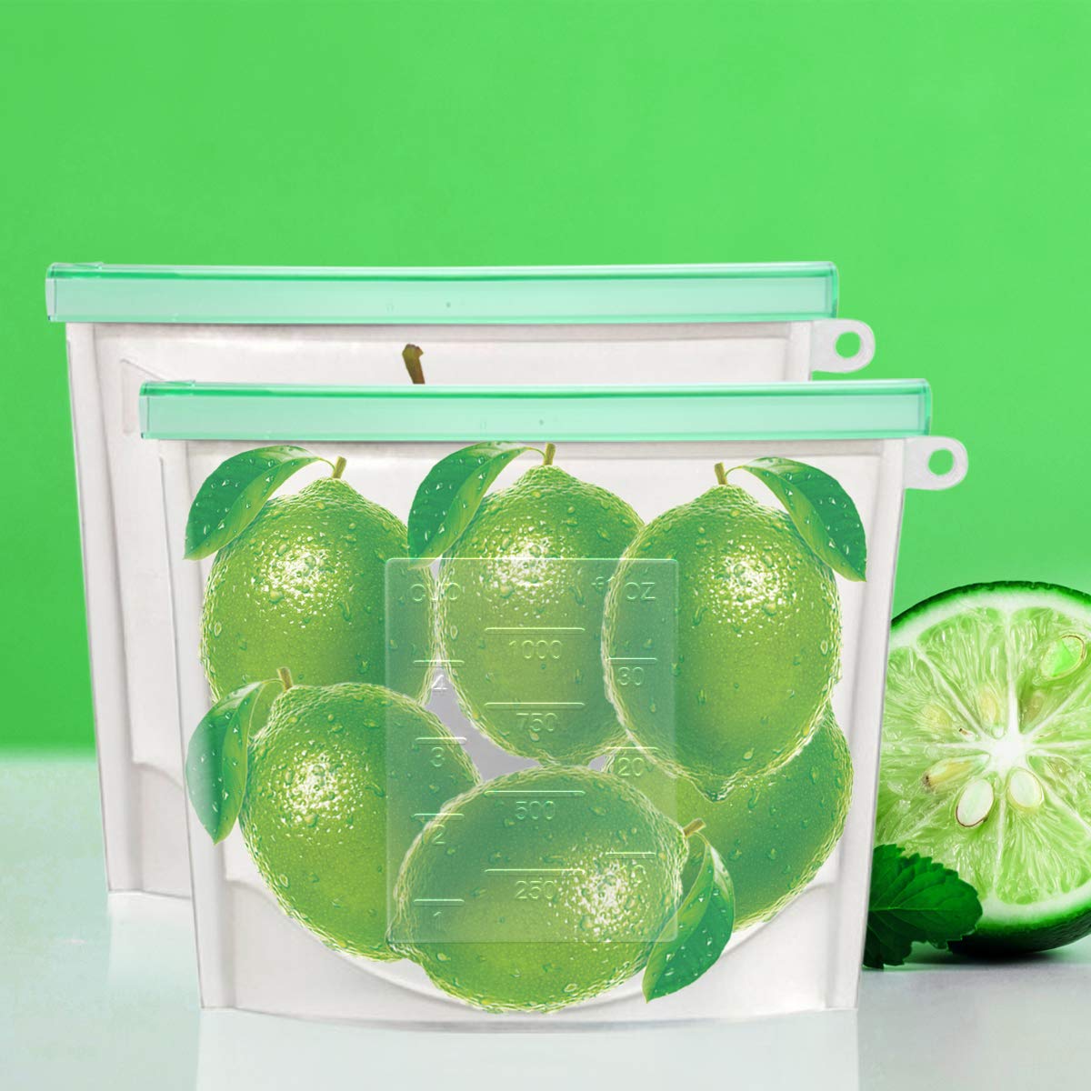 Cadrim bolsa de silicona para almuerzo, práctica para comidas para llevar.