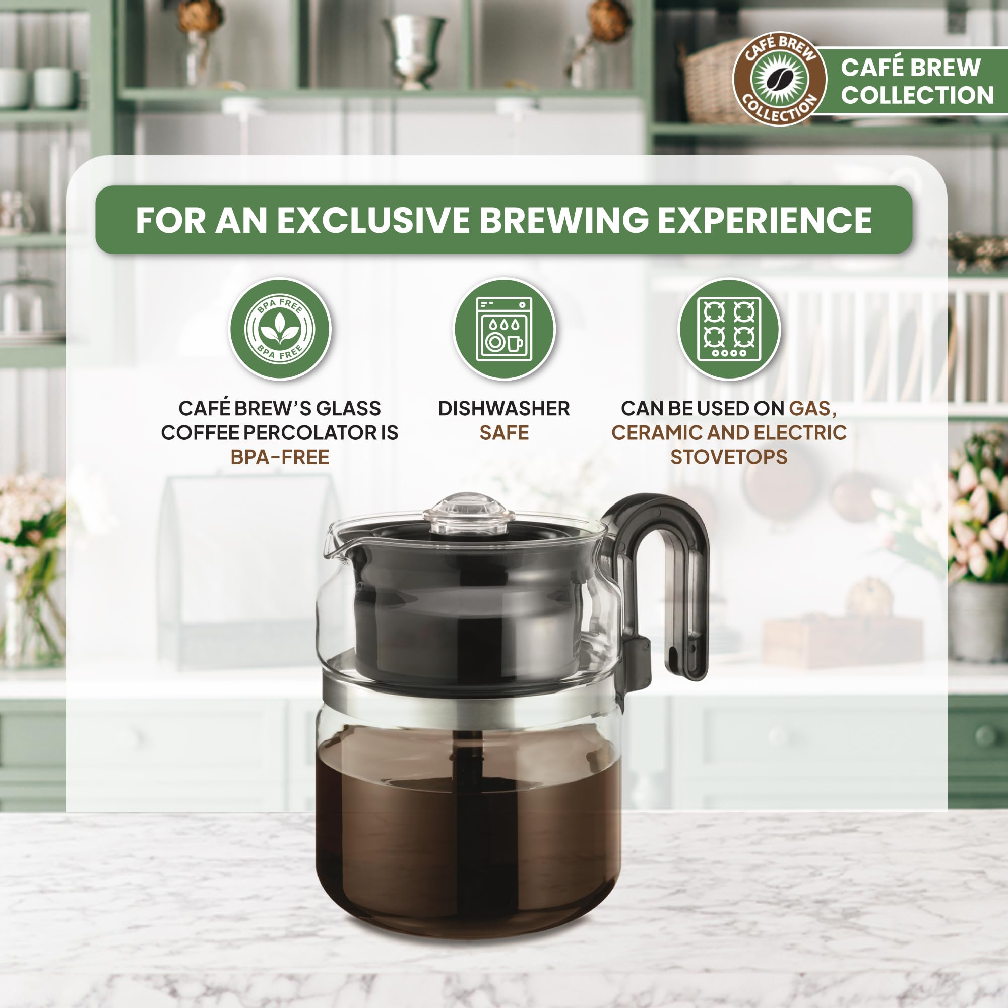Café Brew Collection: difusor de calor de metal para una infusión uniforme