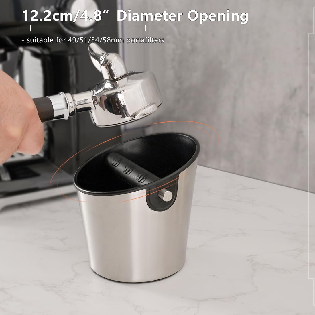 CAFEMASY barra descarte posos expreso, diseño ergonómico para golpes precisos