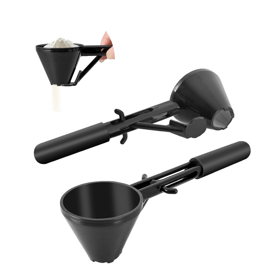 CAFEMASY embudo-cucharón para botella, dos piezas, almacenamiento cómodo.