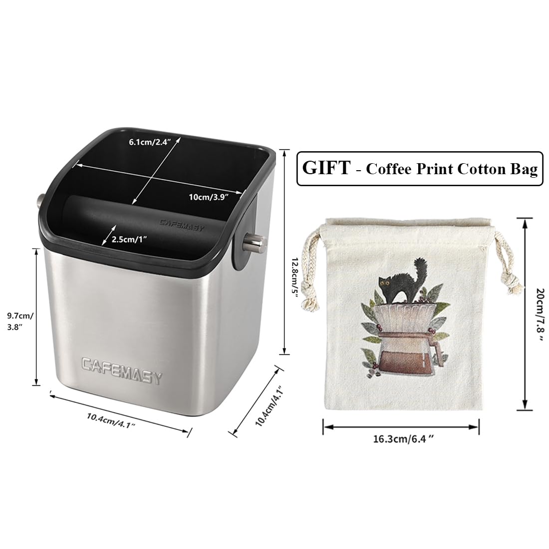 CAFEMASY Caja de golpes, dimensiones-compactas para cocinas pequeñas.