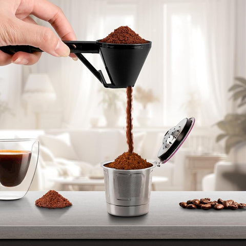 Medición exacta de 10 g de café con CAFEMASY.