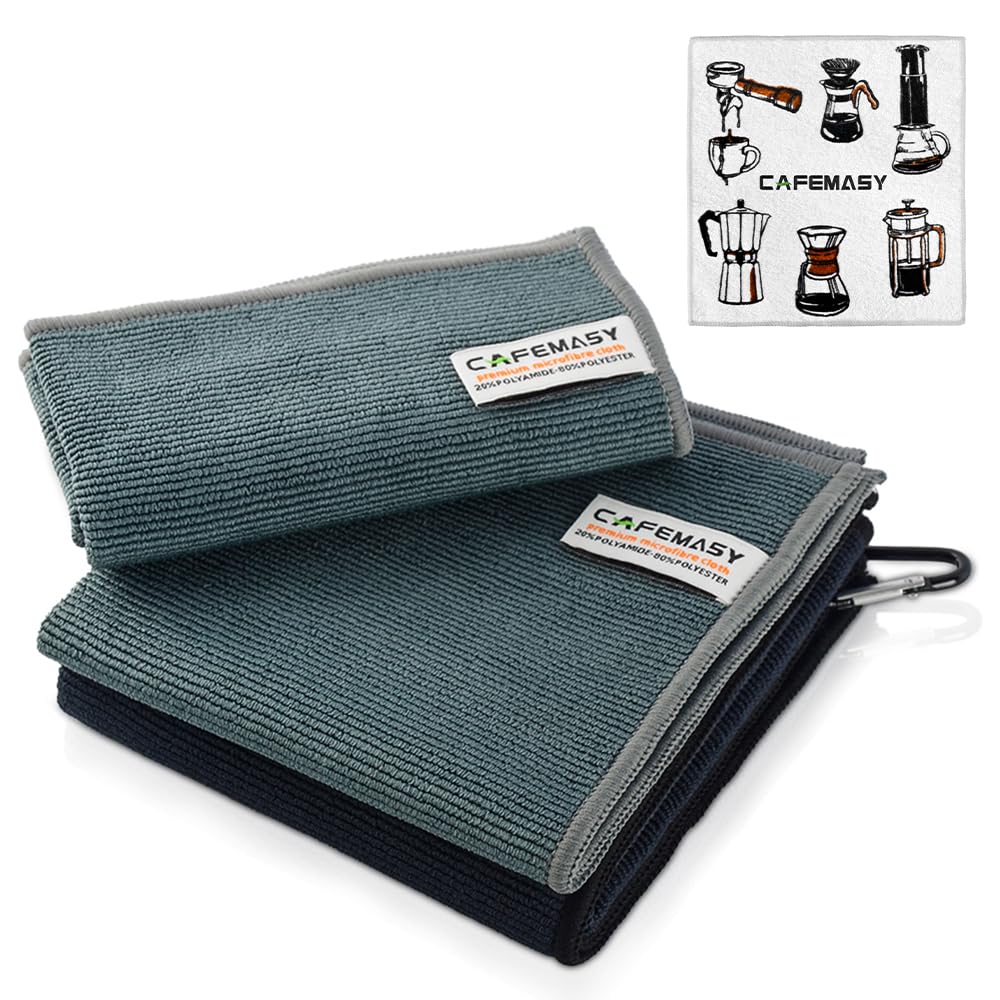 CAFEMASY paño barista con gancho 30x60, acceso rápido para limpieza del espresso