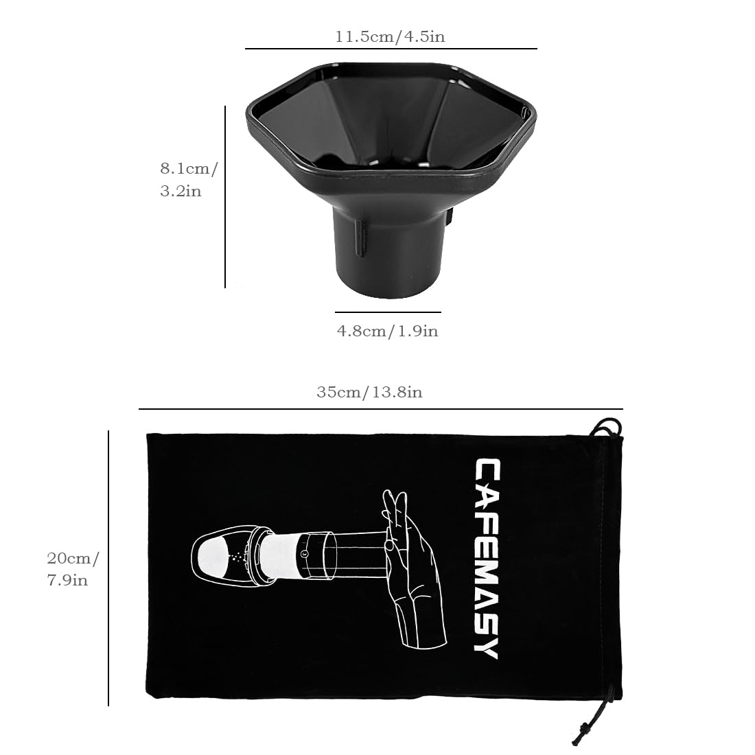 CAFEMASY kit embudo y bolsa para usar con diferentes métodos.