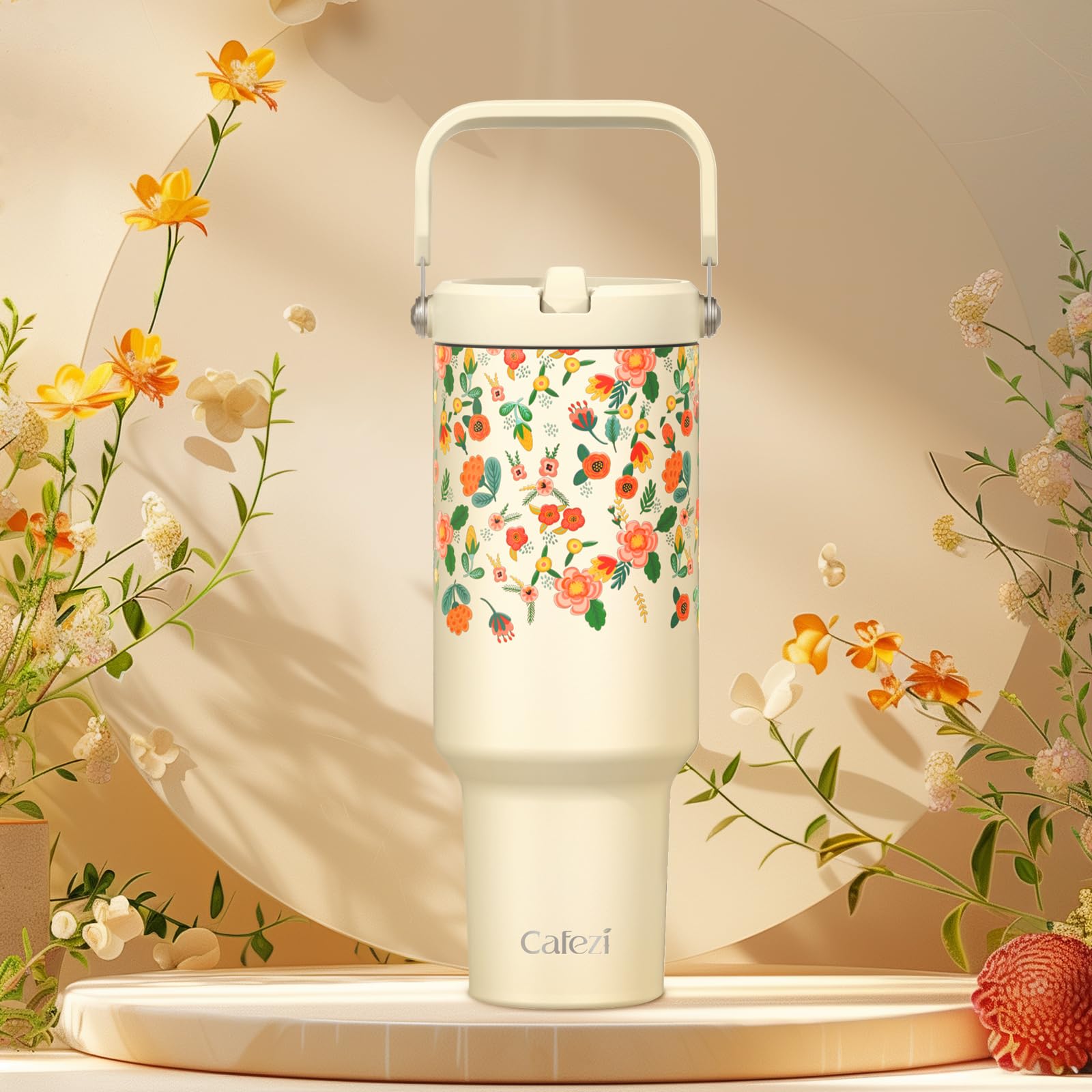 Cafezi 40 onzas tumbler con aislamiento doble pared mantiene temperatura estable