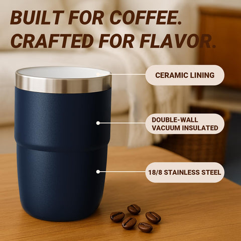 Cafezi taza aislamiento doble pared mantiene la bebida a temperatura