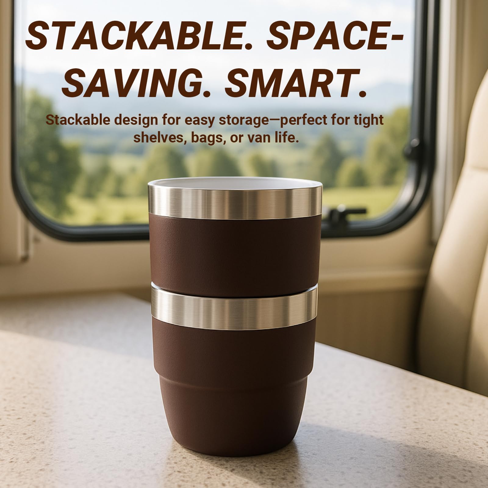 Vaso Cafezi espresso apilable para ahorro de espacio en cocina