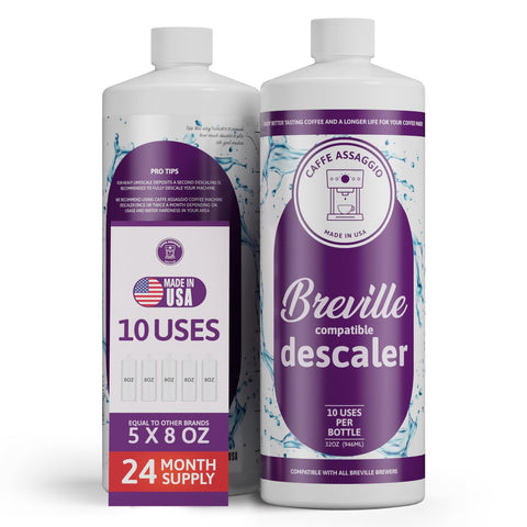 Caffe Assaggio Descalcificador Breville: botella mostrando la solución para desincrustar tu Breville.
