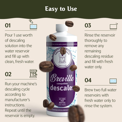 Caffe Assaggio Descalcificador Breville: pasos simples para una limpieza regular.
