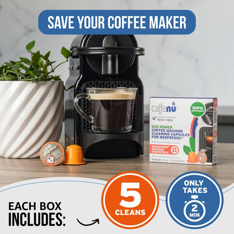 Caffenu acción rápida en 2 minutos para mantenimiento rápido de la máquina.