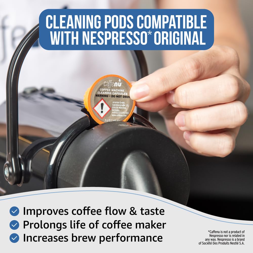 Caffenu elimina residuos de café en la cámara de preparación para un café más claro.