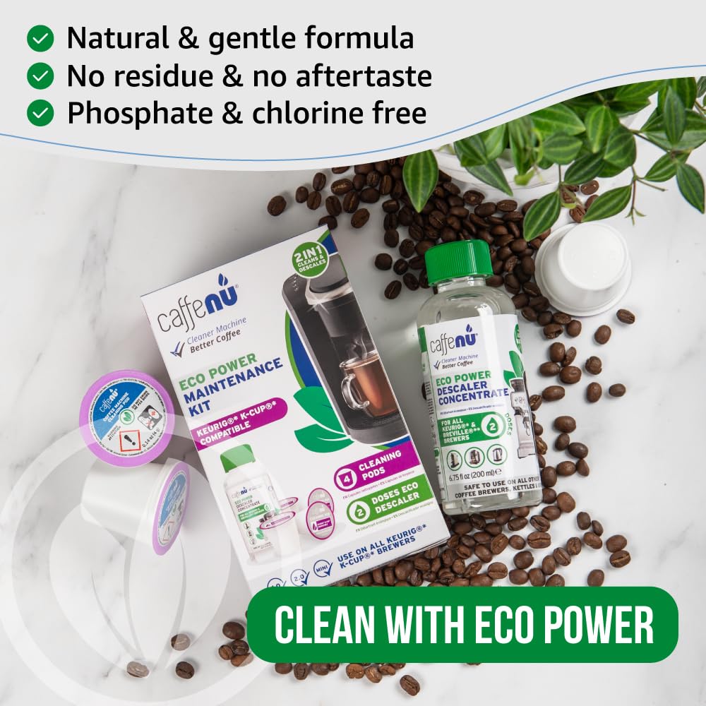 Caffenu pods limpiadores: eliminan aceites y olores para un sabor más limpio.