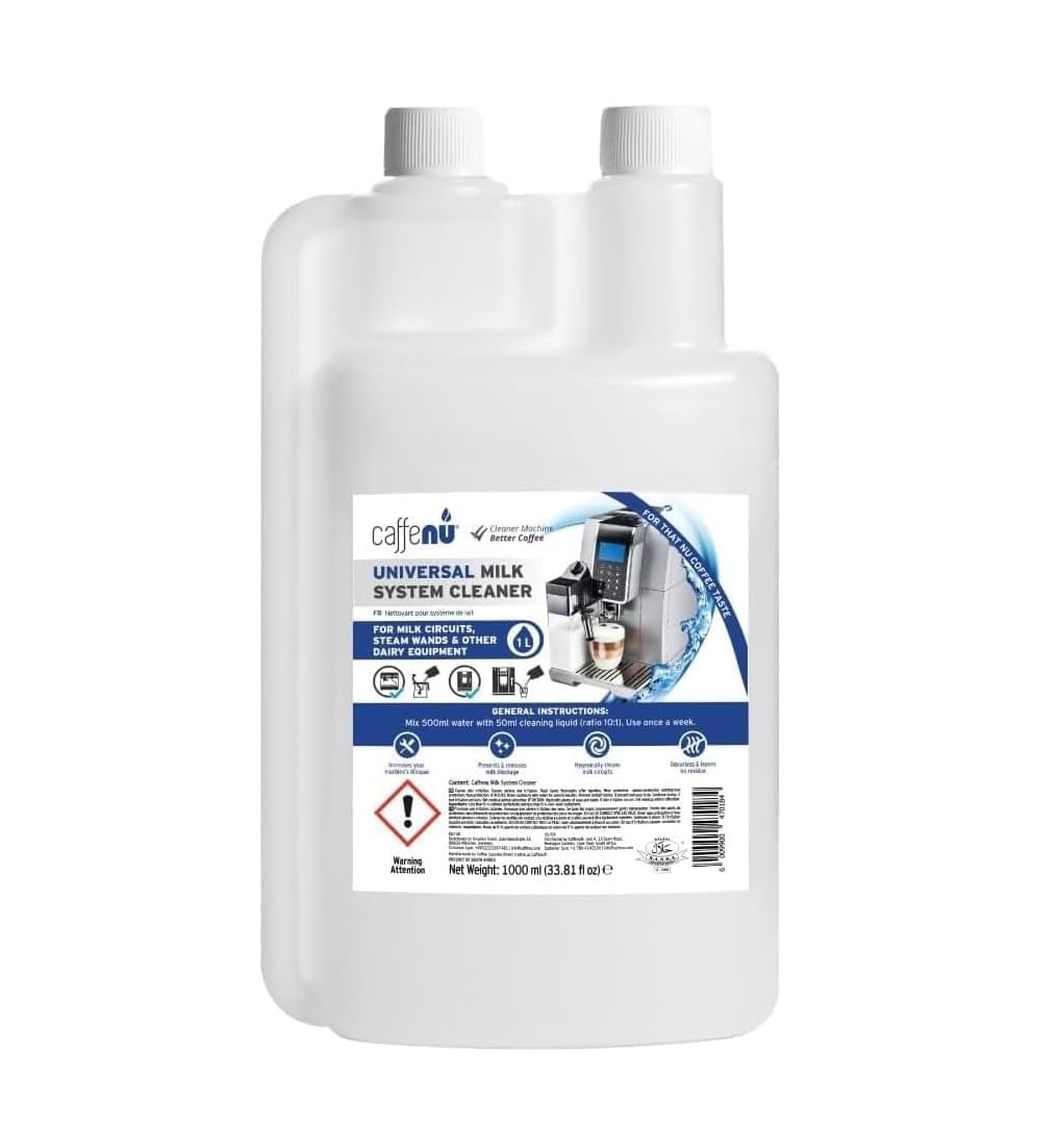 Caffenu Limpiador de sistema de leche para cafetera, mejora flujo y rendimiento.