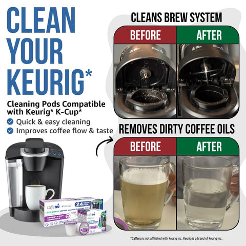 Pod de enjuague Keurig compatible 1.0 y 2.0, limpieza rápida.