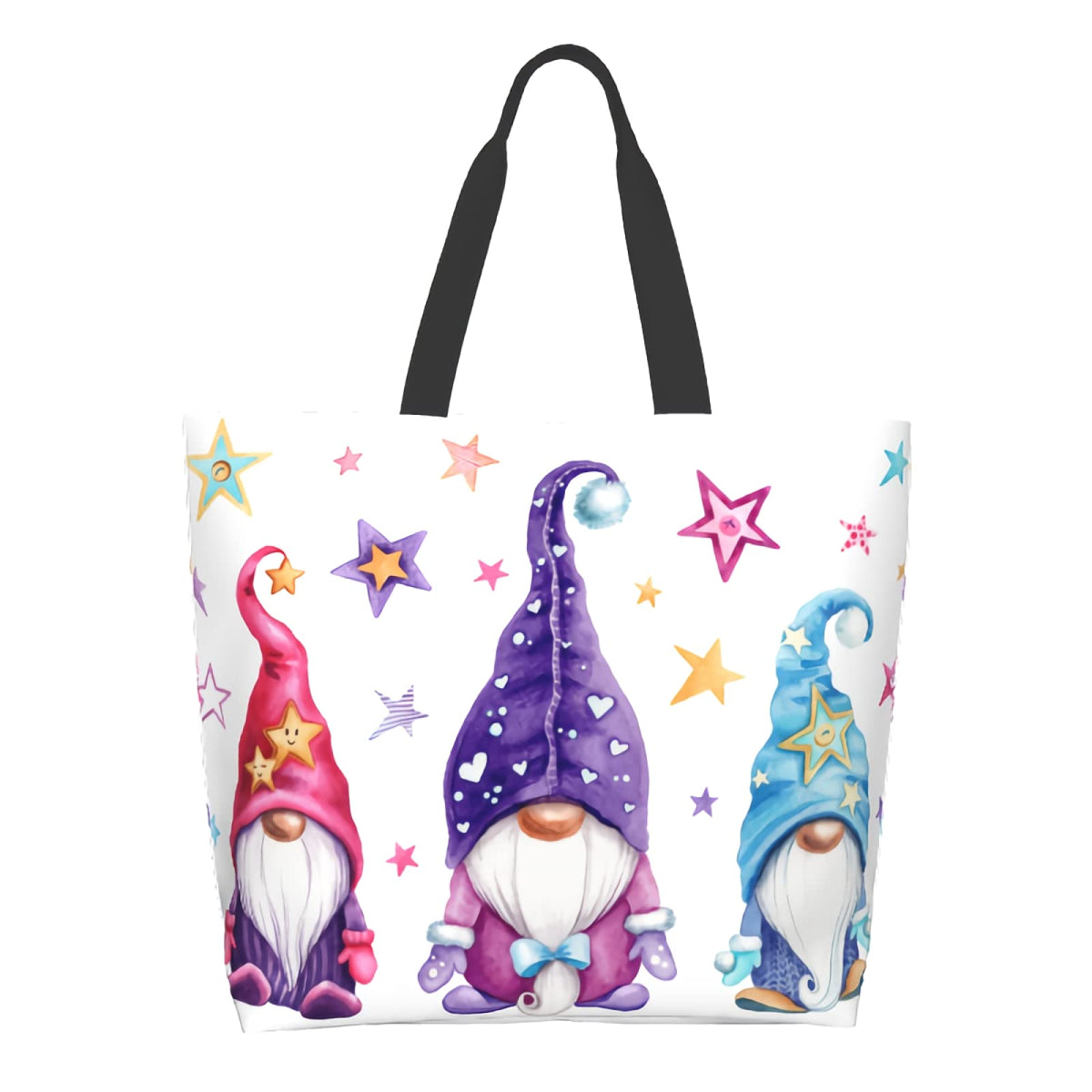 Cafl bolso gnomos mágicos con estrellas, ideal para compras grandes
