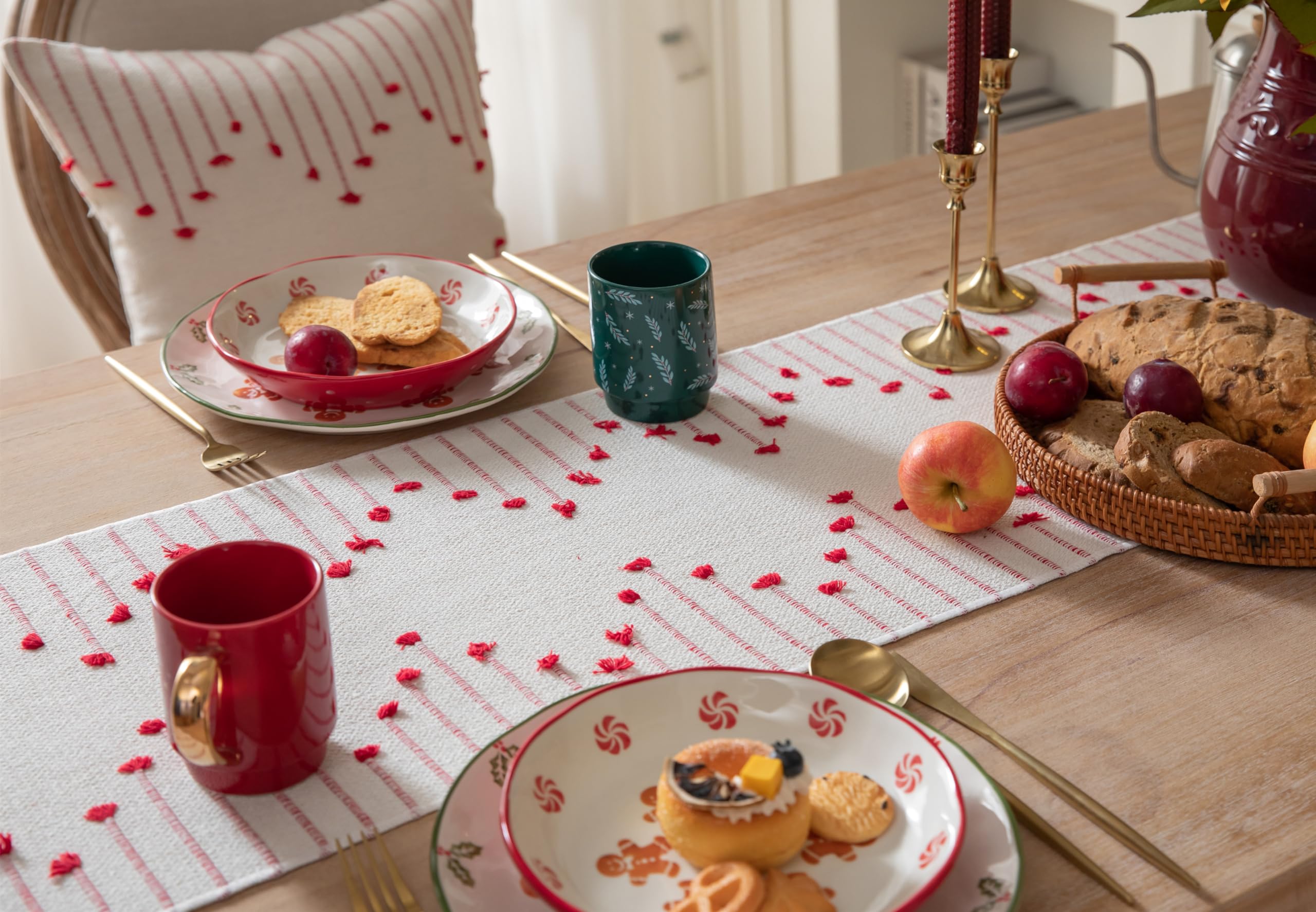 caflife camino de mesa estilo bohemio moderno, ideal para decorar comedor con calidez.