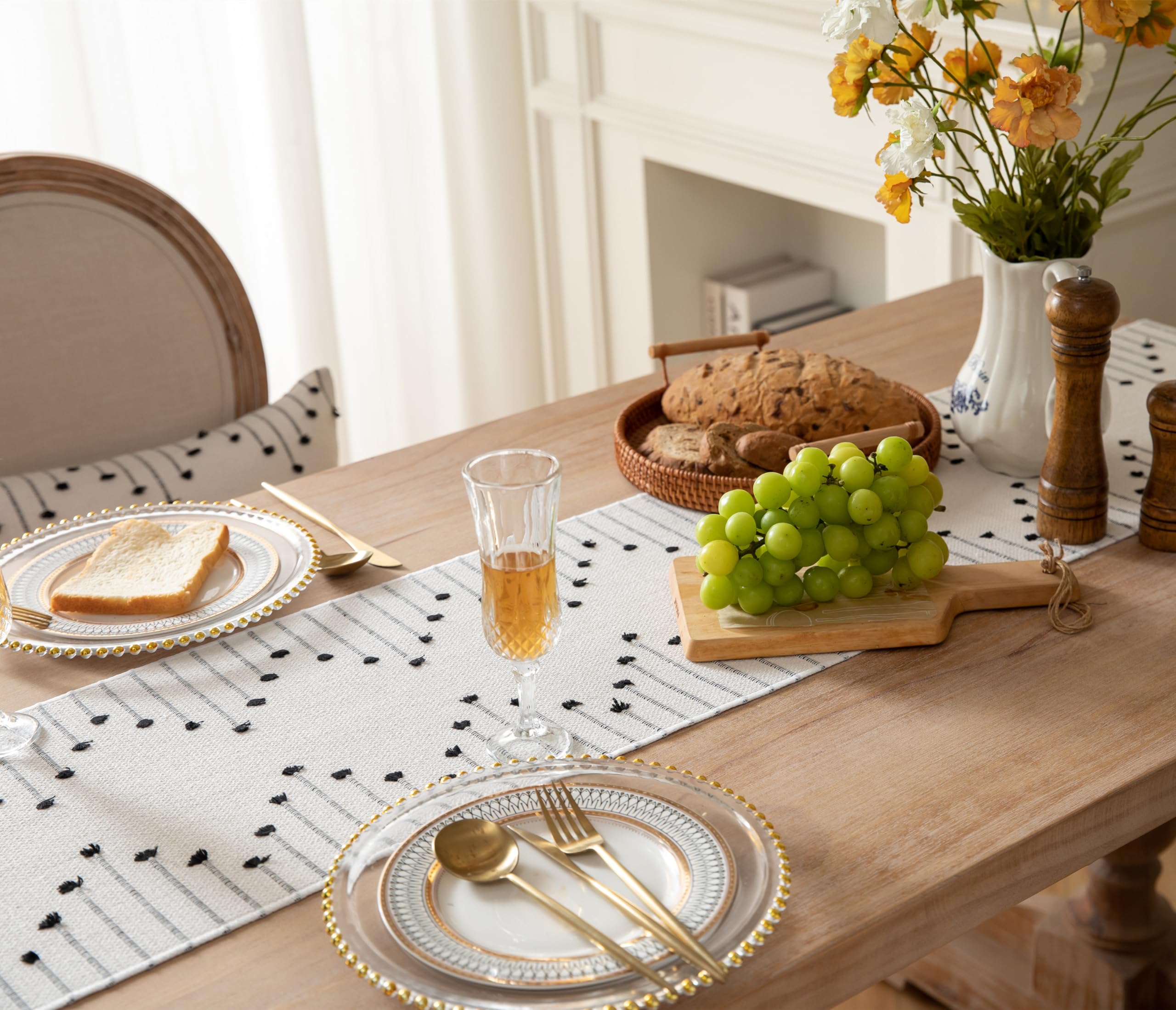 Caflife corredor de mesa boho, ambos lados hermosos para cambiar el look.