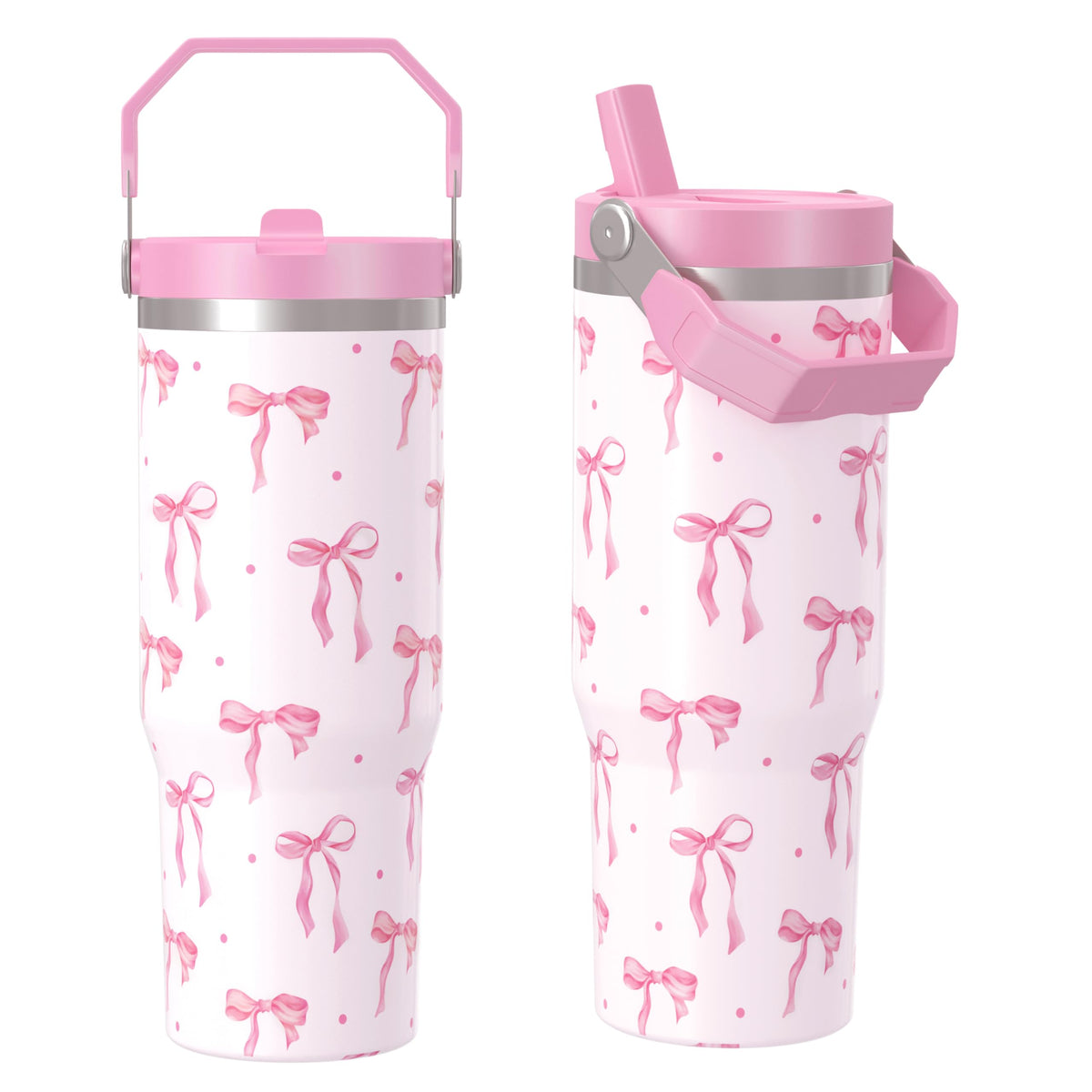 Cahduenx Bow Tumbler con asa y lazo, ideal para uso diario