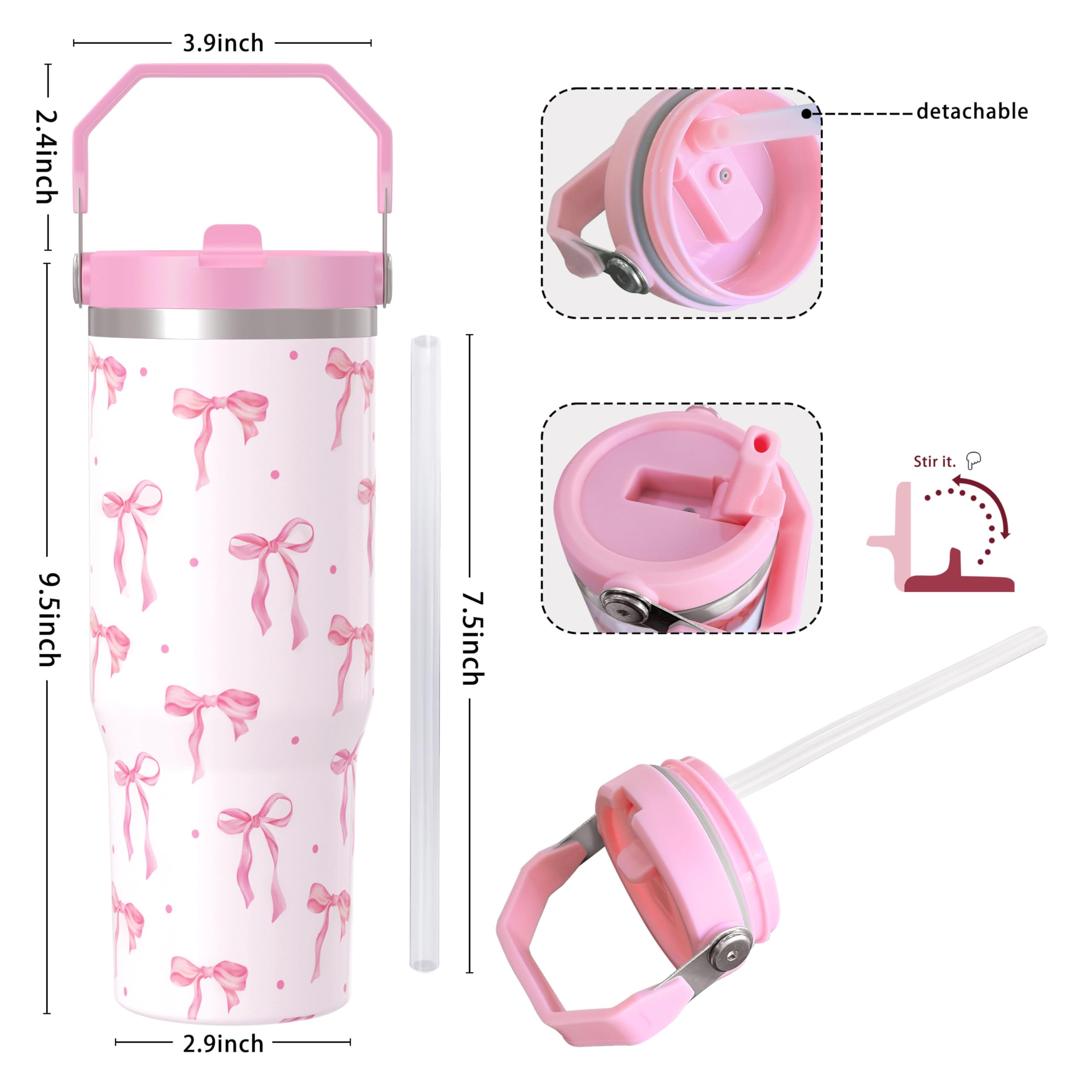 Cahduenx Bow Tumbler regalo para mujeres que aprecian el estilo