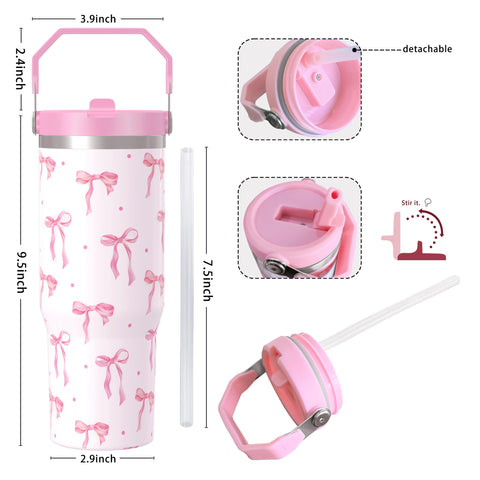 Cahduenx Bow Tumbler regalo para mujeres que aprecian el estilo