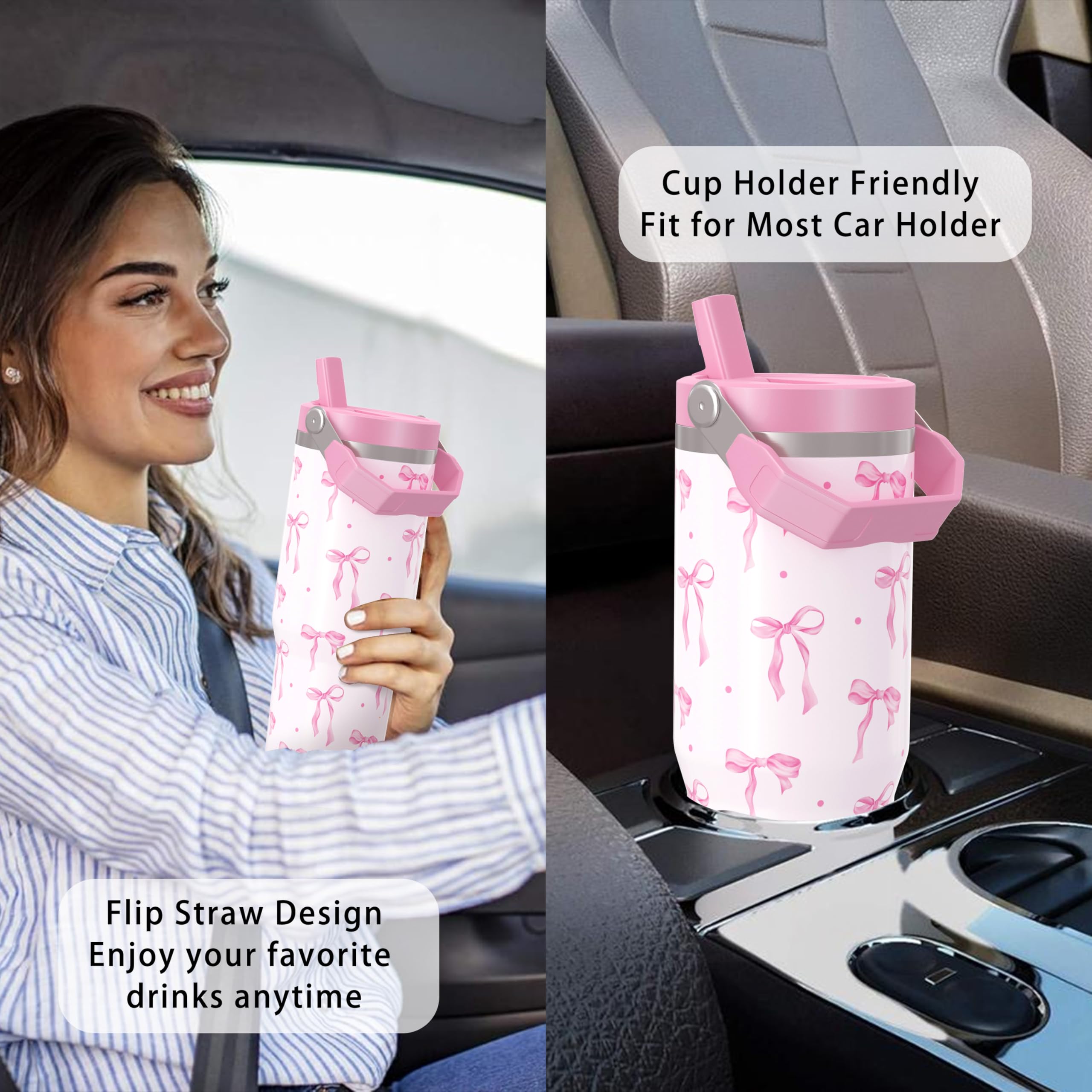 Cahduenx Bow Tumbler uso diario para café y bebidas frías