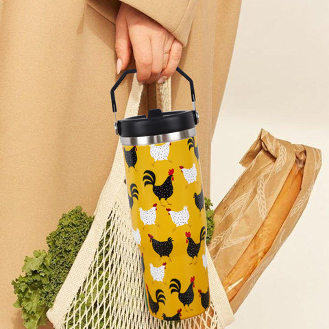 Cahduenx tumbler con pajilla incluida, perfecto para beber en movimiento.
