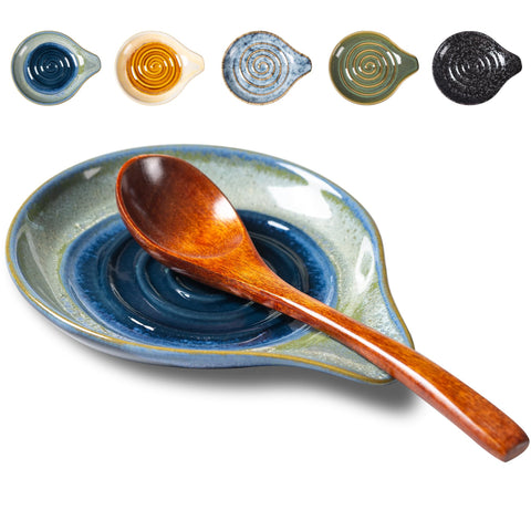 Caigmo reposacucharas ceramica azul-verde degradado para cocina