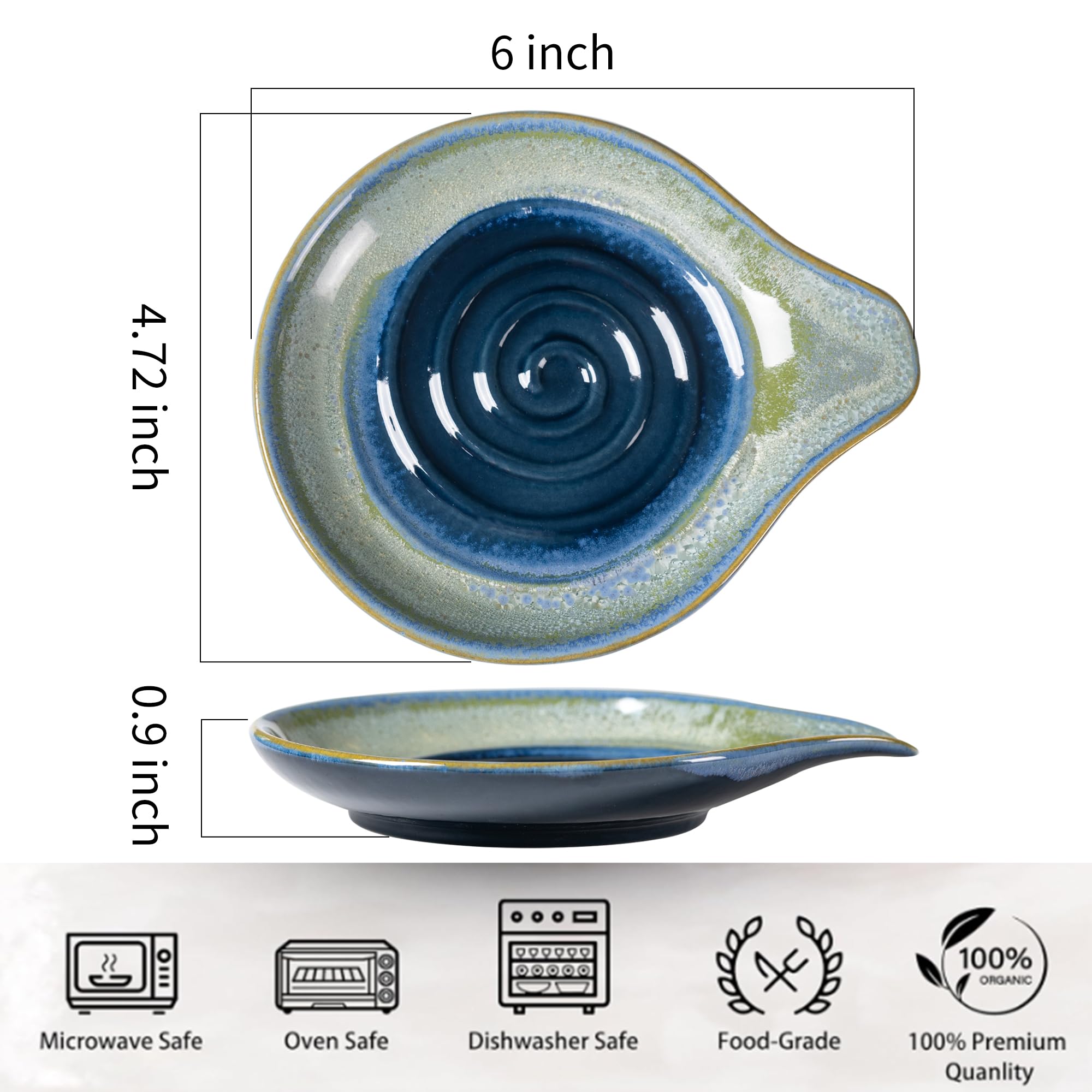 Caigmo reposacucharas ceramica degradado azul-verde en encimera