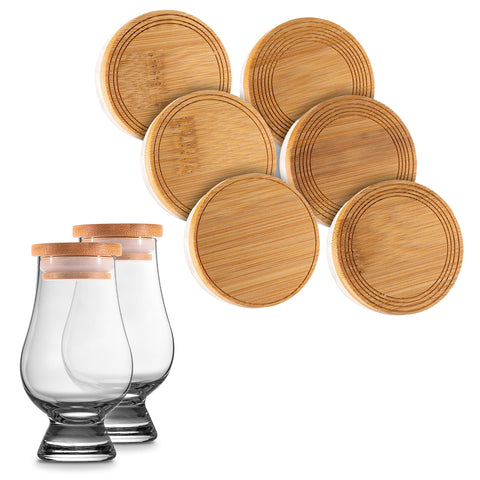 Cairn Caps tapa-bambu whisky: sellado ligero para degustaciones prolongadas.