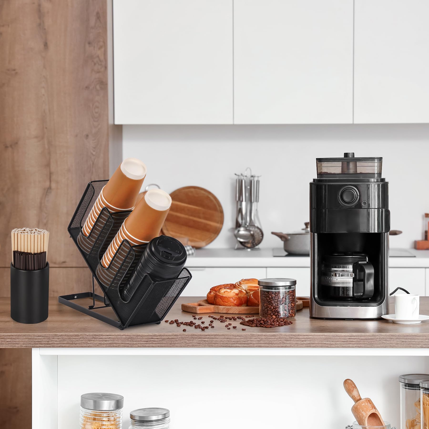 Cairondin soporte para tazas con 3 guardas, evita vuelcos.