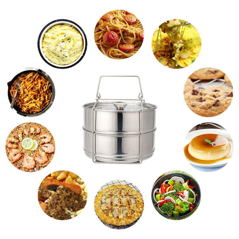 Cocina organizada con dos niveles apilables Caitang para varias recetas