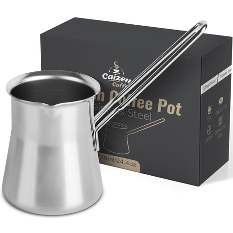 Caizen Coffee Briki 24 onzas vista general para despertar aromas intensos.