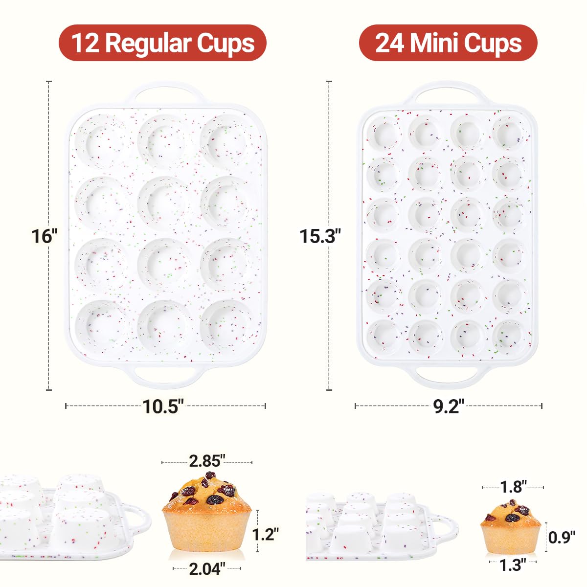 CAKETIME, desmolde fácil con molde de magdalenas de silicona
