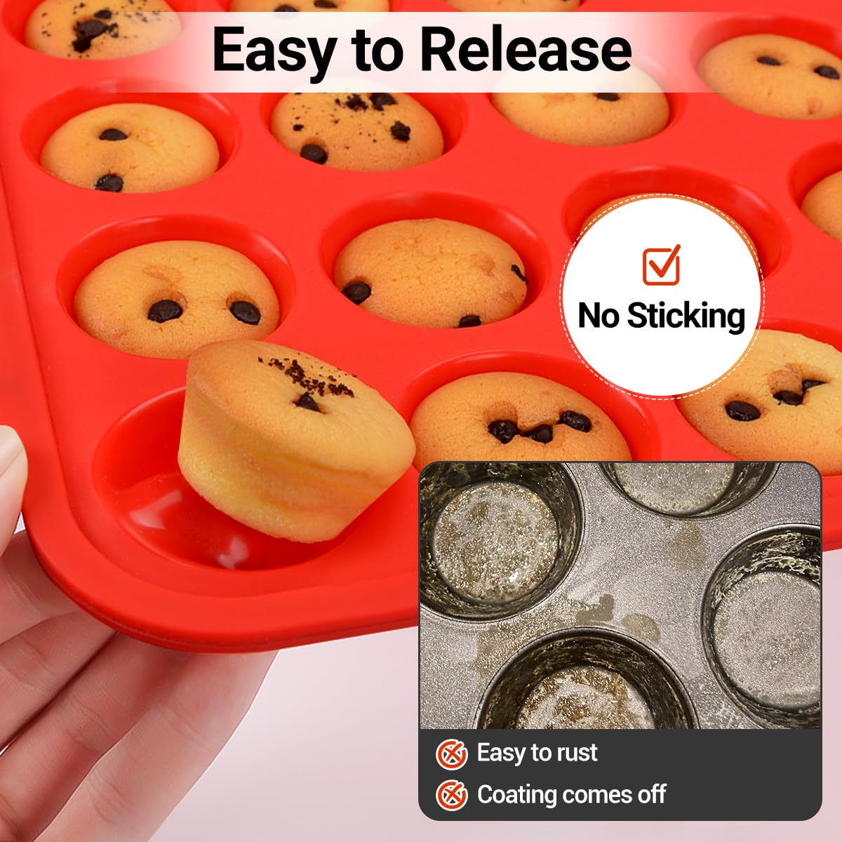 CAKETIME desmolde fácil con superficie lisa para muffins perfectos