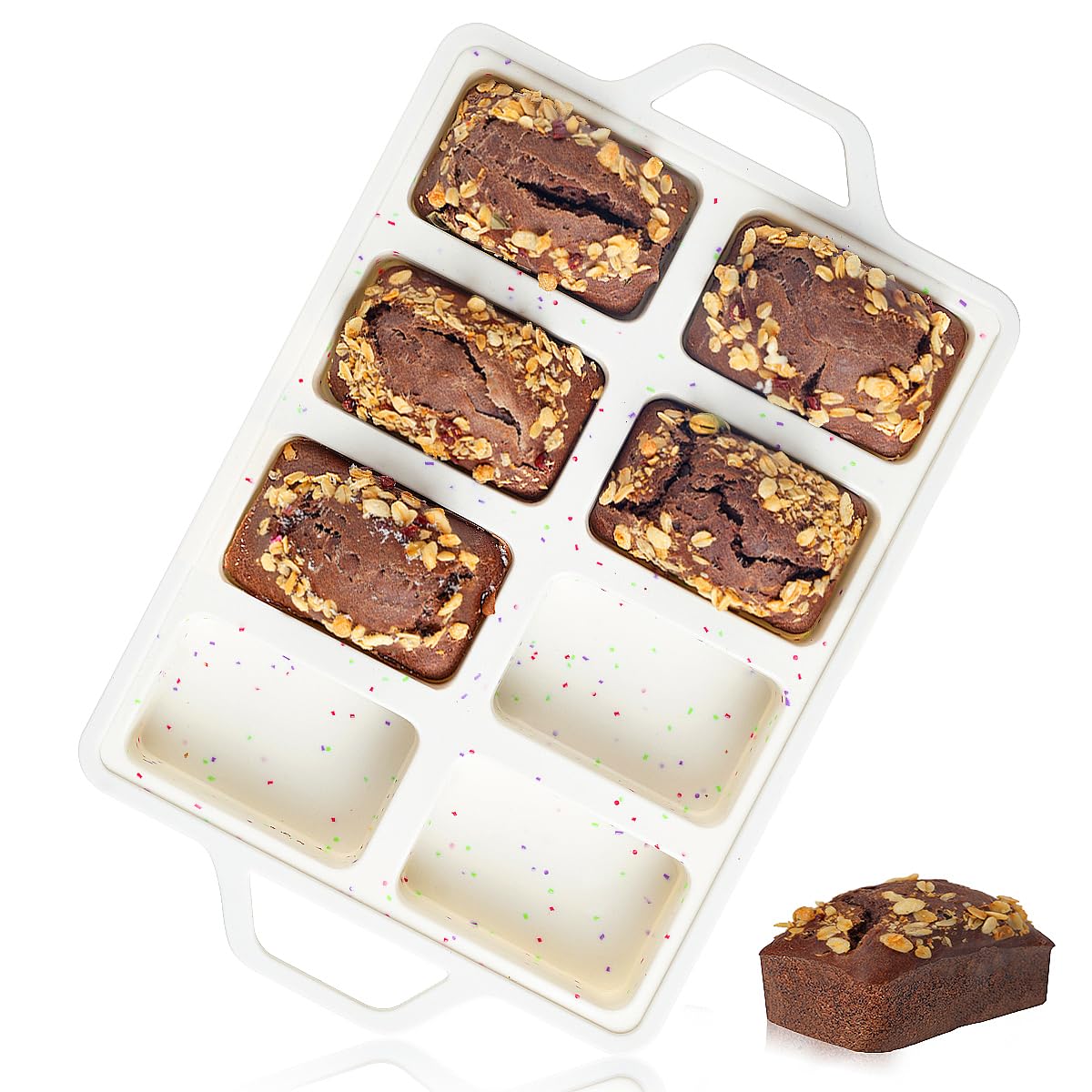 CAKETIME molde mini-pan silicona reforzado con metal para desmolado fácil y duradero