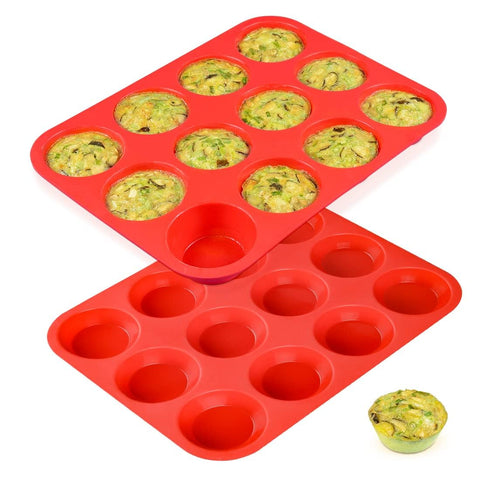 CAKETIME molde silicona 12 cavidades frontal, desmolde sencillo y horneado uniforme